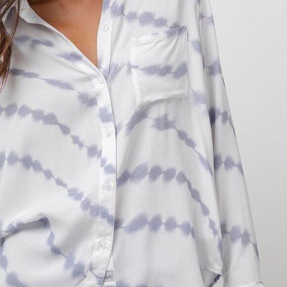 RAILS Hunter Tie Dye Button Down Shirt Blue White Size M - Picture 4 of 11